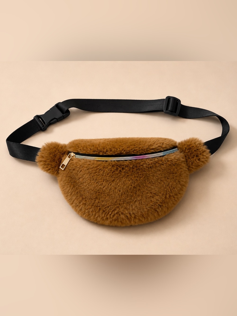 Faux Fur Belt Bag - Brown - Picture 1 of 2